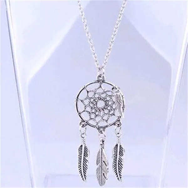 Бесплатная доставка! Винтаж Dream Catcher перо ключицы Цепочки и ожерелья Кулон