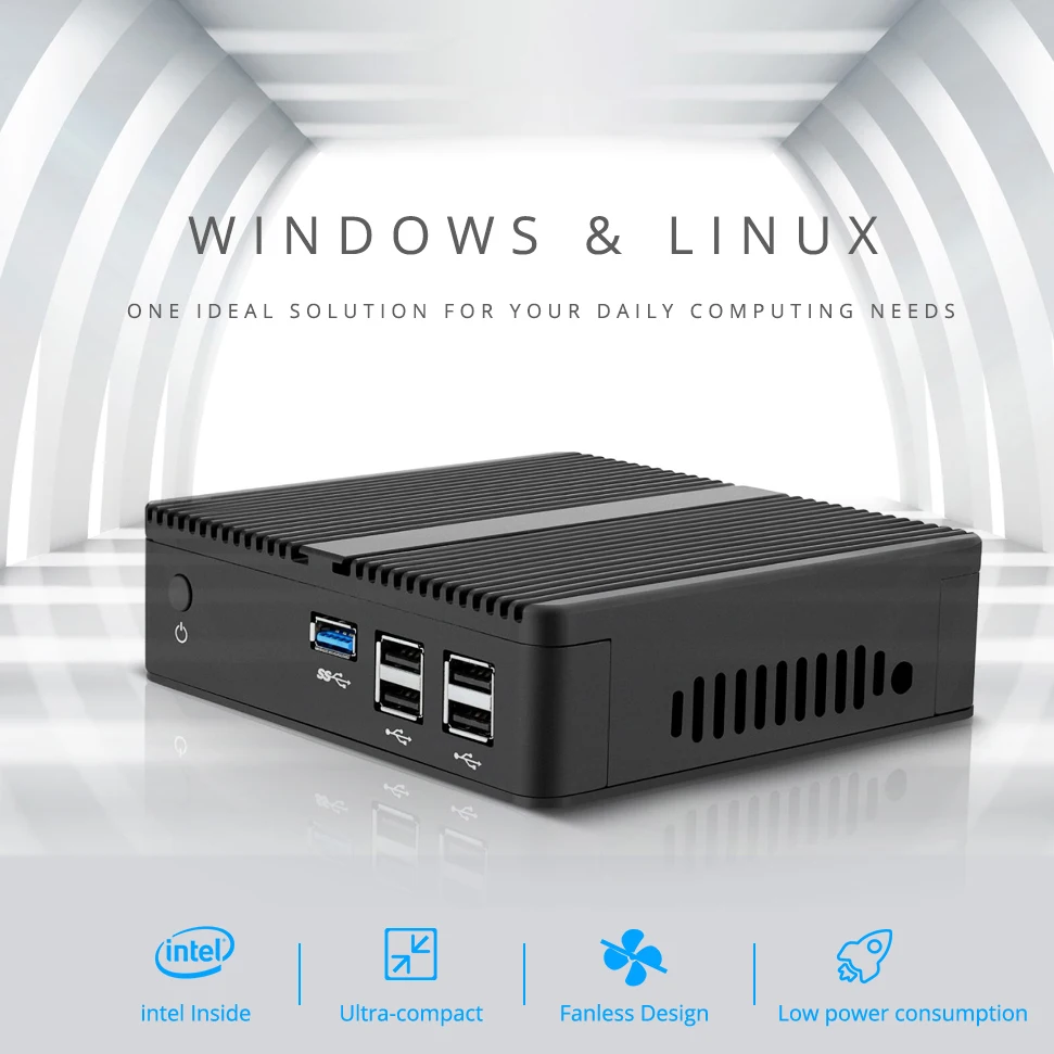 Мини ПК Intel Celeron J1900 четырехъядерный Windows 10 Linux DDR3L mSATA SSD HDMI дисплей VGA 5 * USB WiFi Gigabit LAN