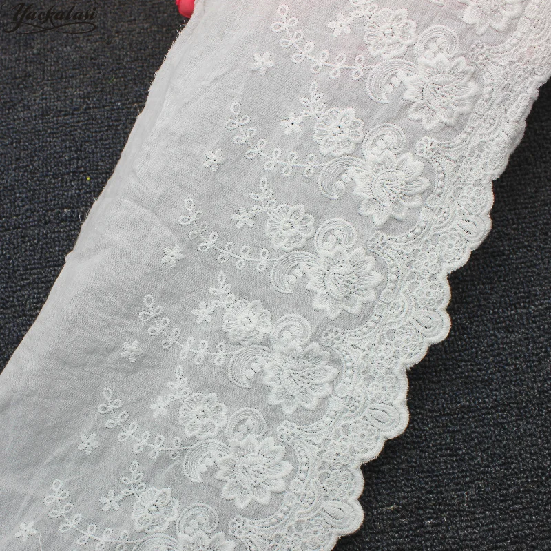 YACKALASI кружевная лента из 100% хлопка с вышивкой швейцарская хлопковая вуаль