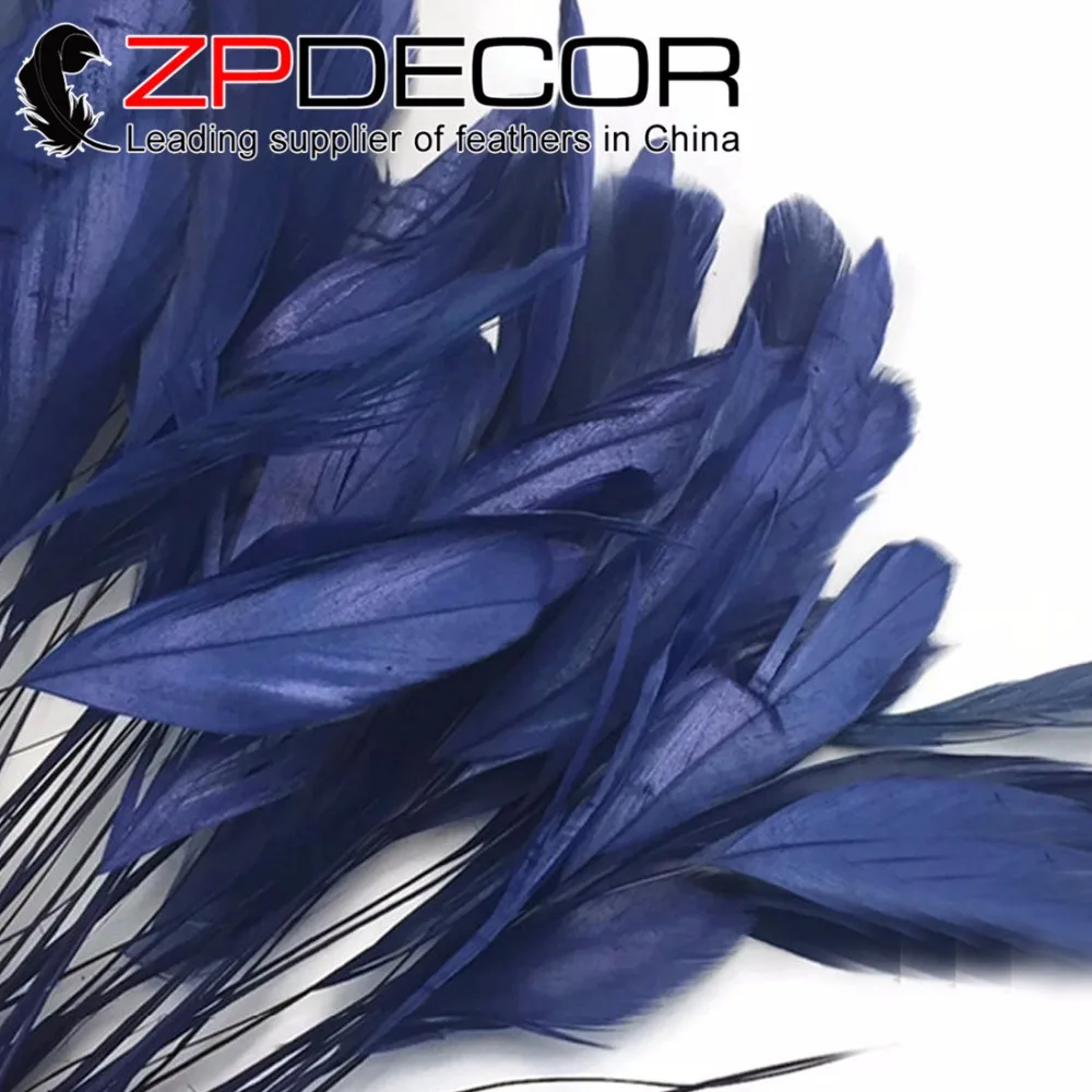 

Производитель ZPDECOR 100 шт./лот 25-30 см (10-12 дюймов) темно-синий в полоску Куриный хвост перо дешевые продажи для карнавала украшения
