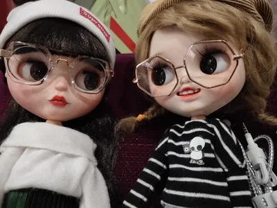 Новинка 1/6, модные кукольные солнцезащитные очки для куклы Blyth, прозрачная кукла в очках, аксессуары, металлическая оправа, очки
