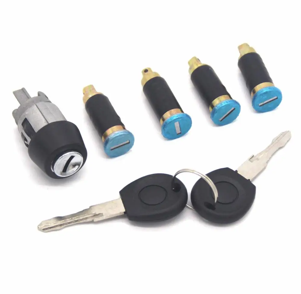 5pcs Lock Set Зажигание стартер переключатель блокировки баррель с 2 же ключи для VW Transporter/Caravelle MK IV - Цвет: 5pcs Lock Set