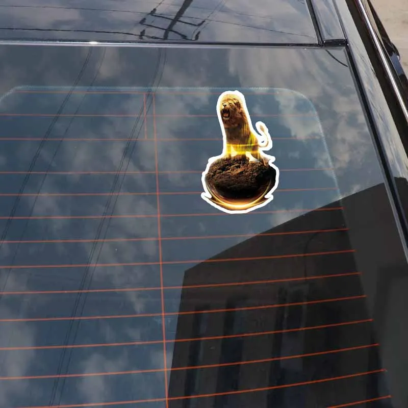 

YJZT 9.3CM*15CM Fashion Animal Yellow Lion PVC Car Sticker Decal Waterproof 5-0598