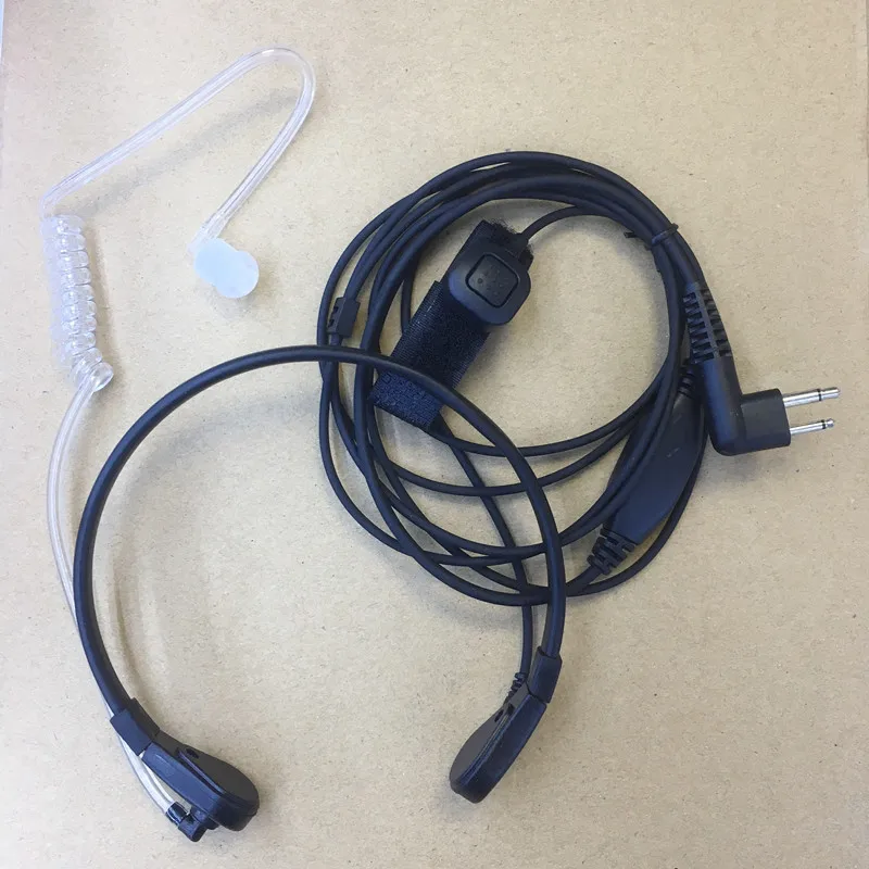 Управление горлом микрофон наушники Воздушная трубка 2 разъема для Motorola GP88s GP2000