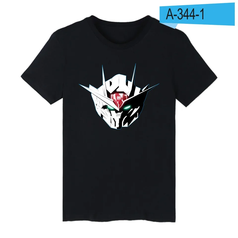 LUCKYFRIDAYF GUNDAM футболки с коротким рукавом японская анимация модель забавная Футболка мужская хлопок классический мультфильм Топ и футболка - Цвет: Black