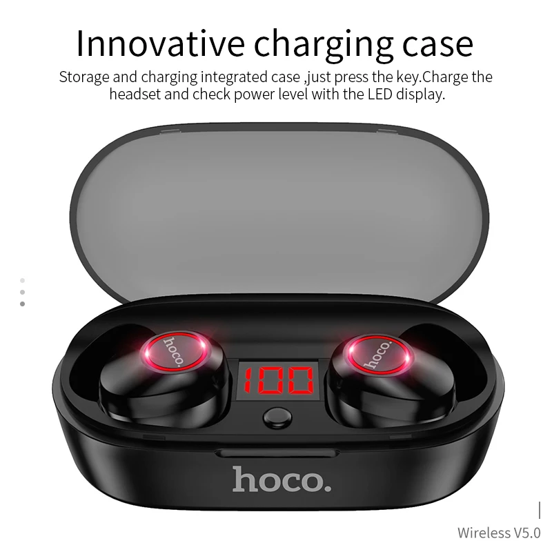 Беспроводное зарядное устройство HOCO мини наушники-вкладыши Tws Bluetooth 5 0 наушники 3D