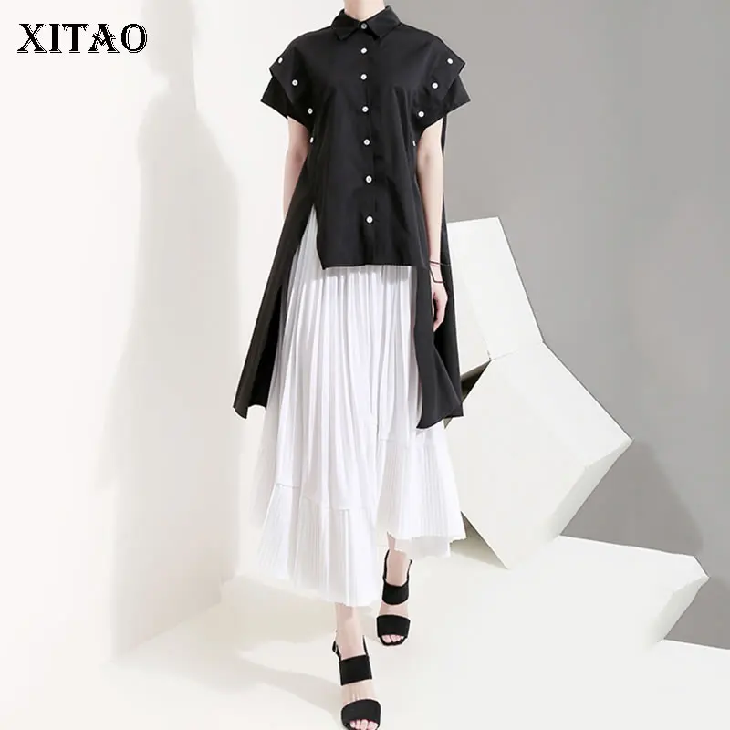 XITAO необычная блузка для женщин корейская мода новинка отложной воротник дикий