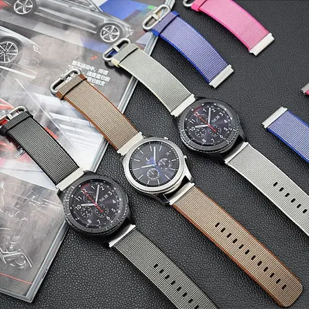 22 мм ремешок для часов Huawei Watch 2 Pro нейлоновый Samsung Gear S3 Classic Frontier с быстрой штыревой