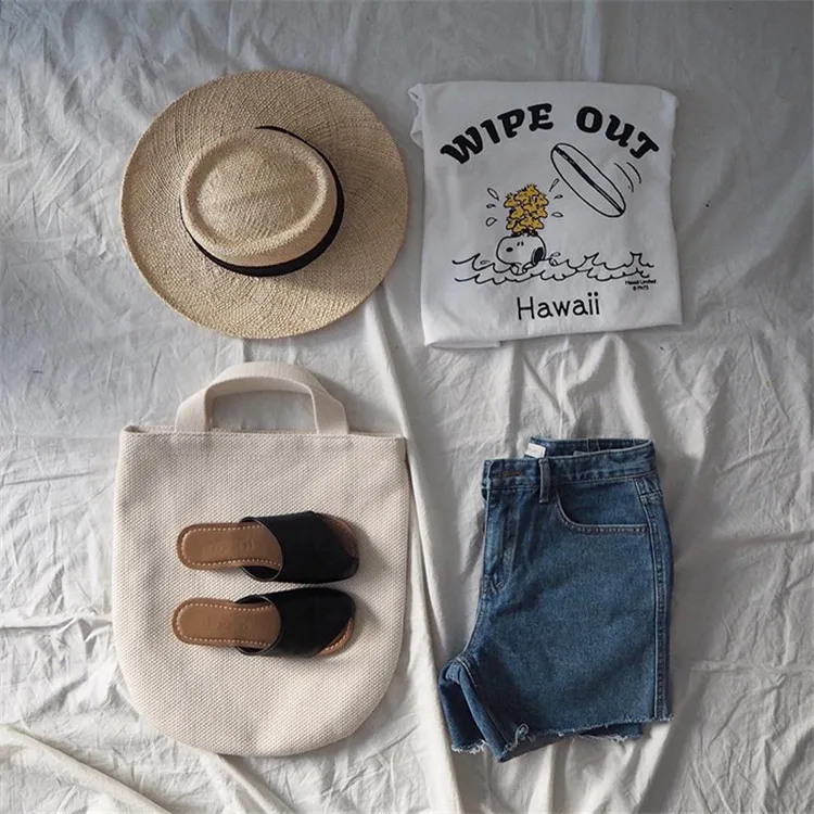 Женская большая Холщовая Сумка для шоппинга многоразовая вместительная