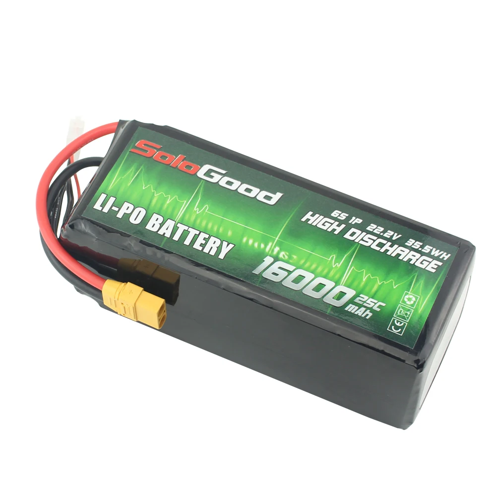 SoloGood 22000 16000 12000 MAH 22,2 V 6S литиевые батареи для авиационной модели большой емкости для защиты растений БПЛА