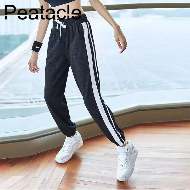 Peatacle, свободные леггинсы для спортзала, женские штаны с карманами, одежда черного цвета для фитнеса, тренировок, бега, спортивные брюки, Femme