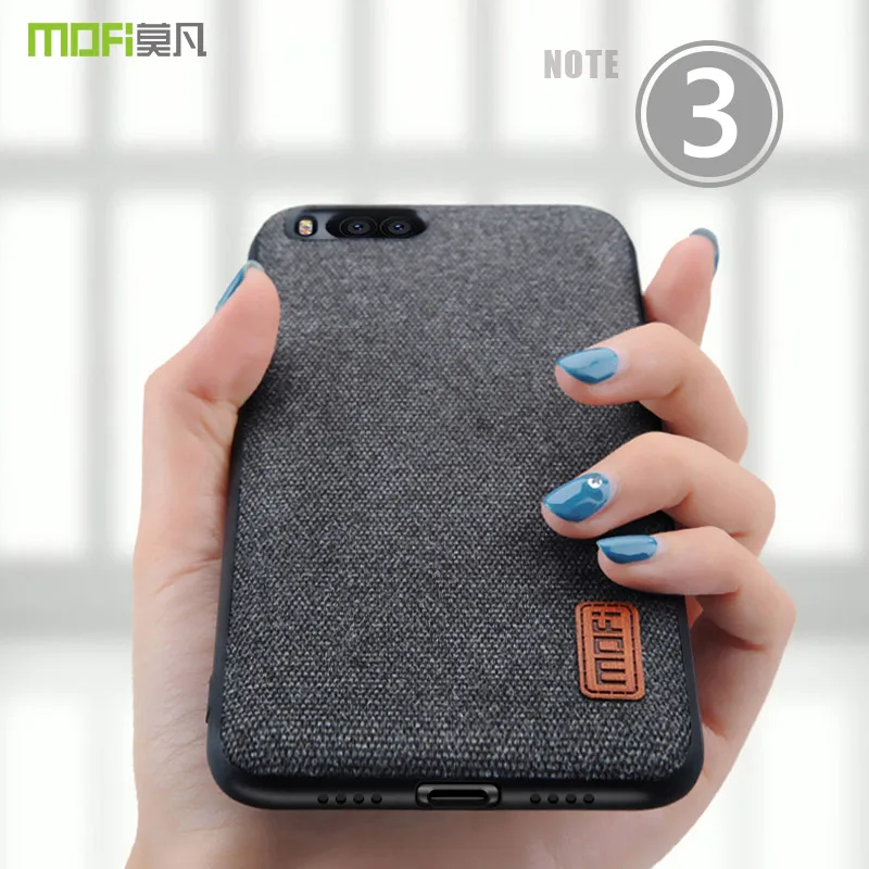 

for xiaomi mi note 3 case cover MOFI mi note 3 Fabrics Back Cover Case mi note 3 Soft Silicone edge textile full Cover Case capa