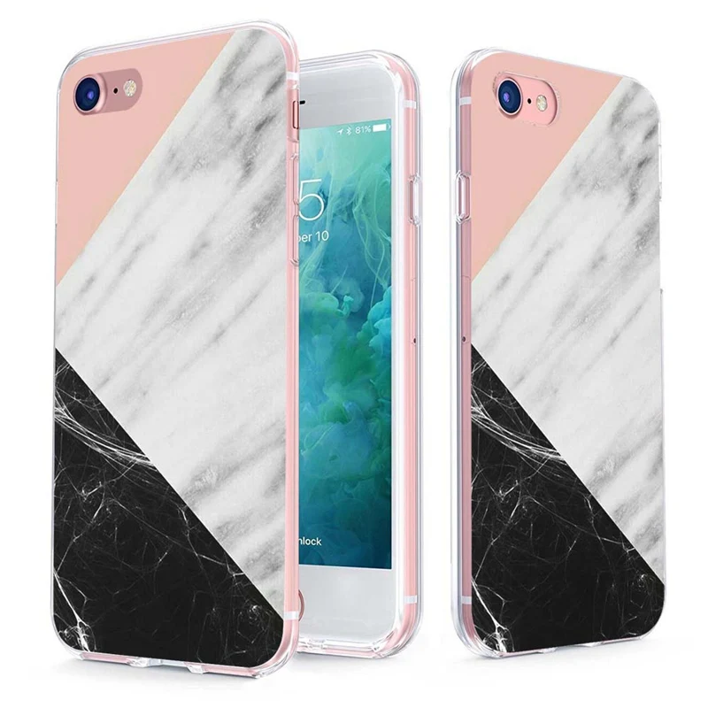 MLCRIYG Soft Phone Case For iPhone 6 6S Plus 7 7Plus 8Plus X TPU Colorful Marbling Flower Leaf Pattern Fundas C072 |
