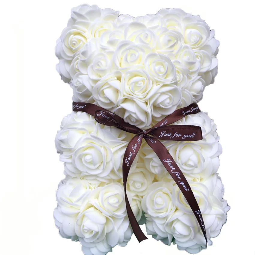 25cm No Box Горячая Распродажа 25 см мыло из пены медведь из роз Teddi медведь Роза цветок искусственный Год Подарки для женщин подарок на день Святого Валентина Рождество - Цвет: 25cm No Box
