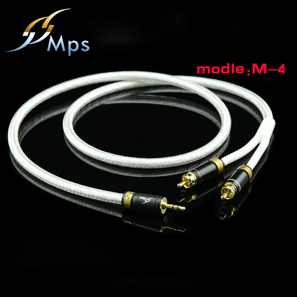 Высококачественный аудиокабель MPS M 4 3 5 мм 2 RCA 6N OFC Hi Fi 99.9997% 24K с позолоченным