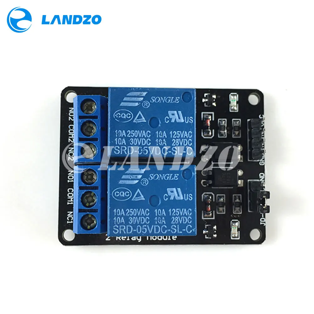 2 канальный релейный модуль реле для расширения платы 5V Низкий уровень