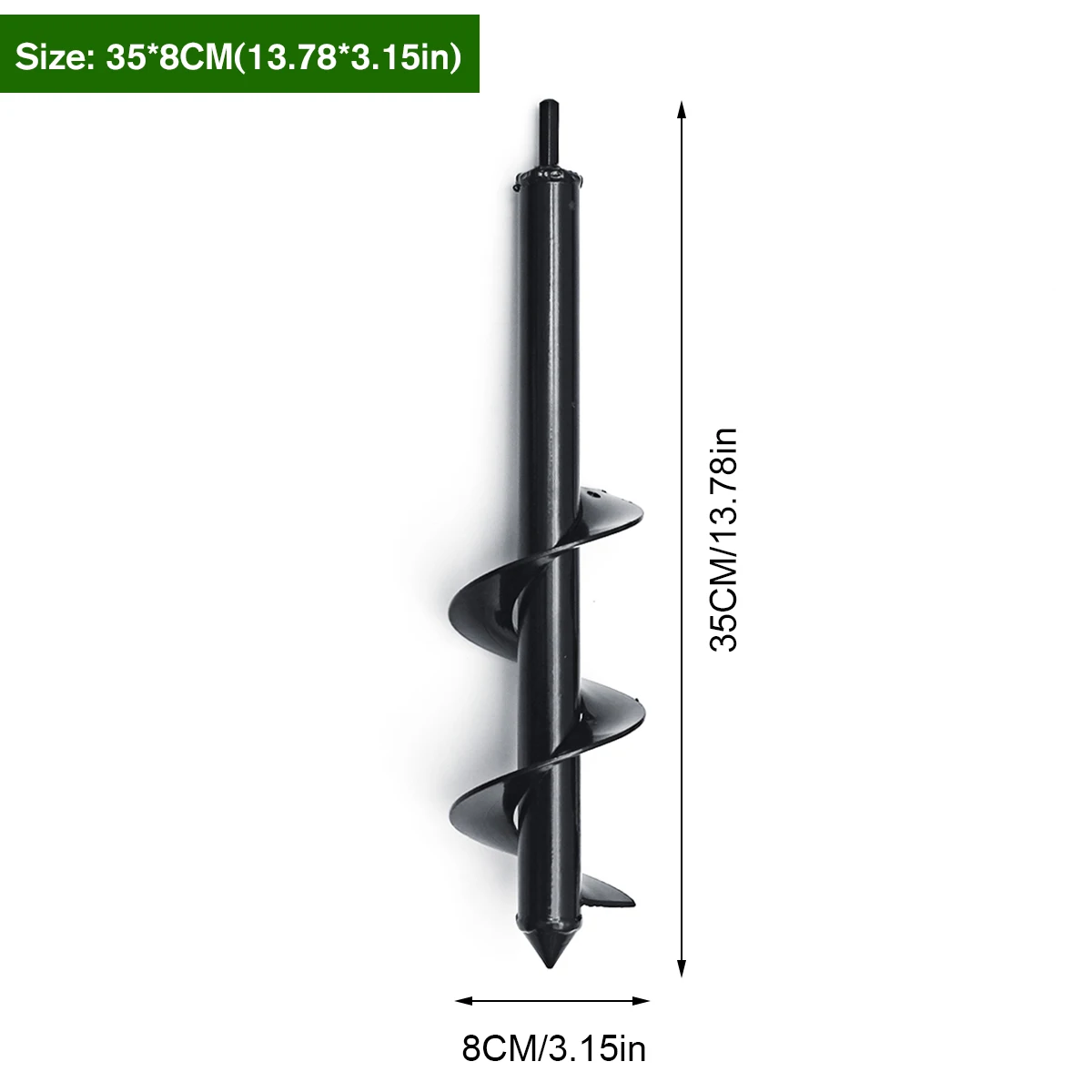 35x8CM Садовое сверло для земляных шнеков, долото 40x8 см/35x8 см, дырокол, садовое растение, цветок, шнек, забор, Бур, дырокол для шестигранного сверла - Цвет: 35x8CM