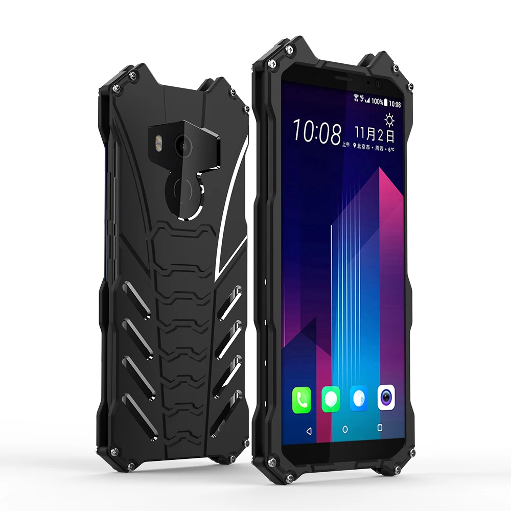 Premium Aluminum Alloy Case Shockproof Anti-drop Personalized Cool Bat Pattern Design Slim Lightweight Cover for HTC U11 + Plus |
