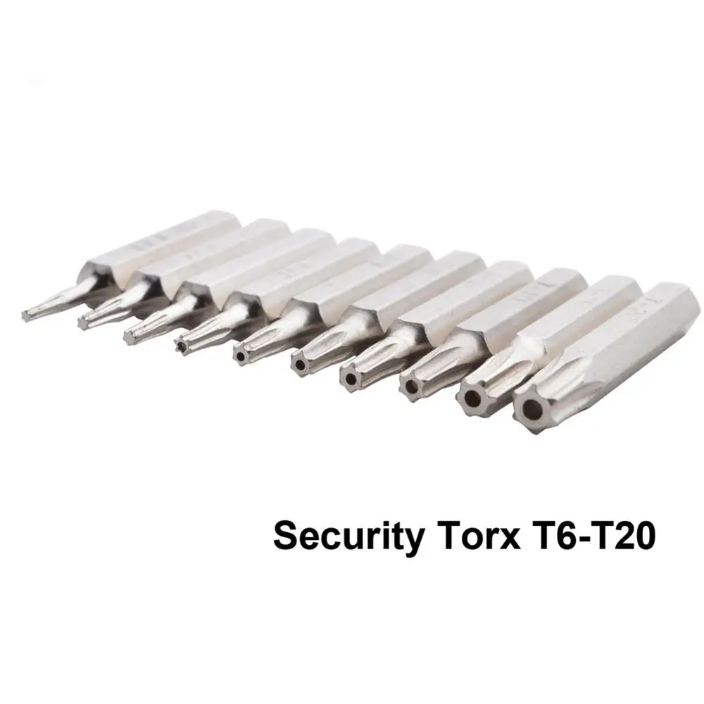 Flexsteel 10 шт. CR-V Torx Набор бит, включая T3, T4, T5, T6, T7, T8, T9, T10, T15, T20(T6-T20 Безопасности torx