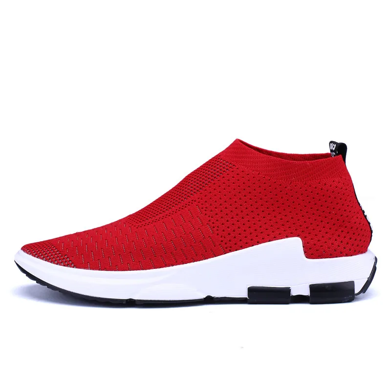 2019 Breathable Comfortable Men Fashion Sneakers Sock Shoes Size 39-44 Soft Light Man Brand Summer Black Red Grey Colors | Обувь