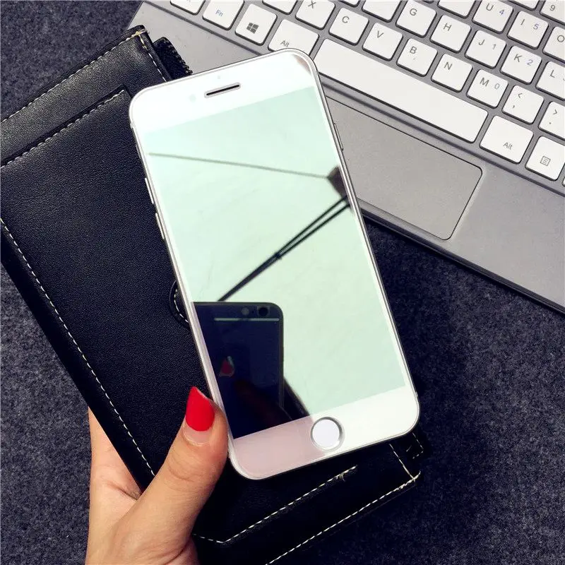 Закаленное стекло для iPhone 7 5 SE защитное зеркало экрана с полным покрытием цветная