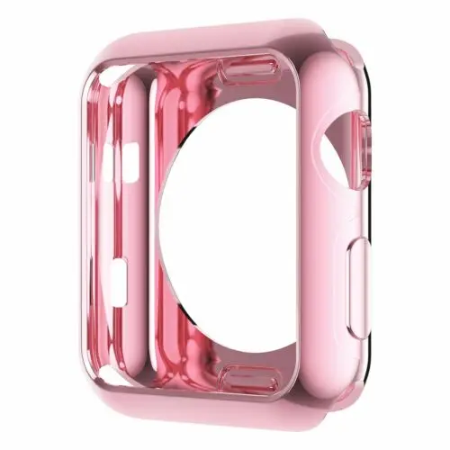 HOCO Мягкий силиконовый чехол с золотым покрытием для Apple Watch Series 2, чехол для iWatch Series 3, защитный чехол из ТПУ, 42 мм, 38 мм - Цвет: Розовое золото