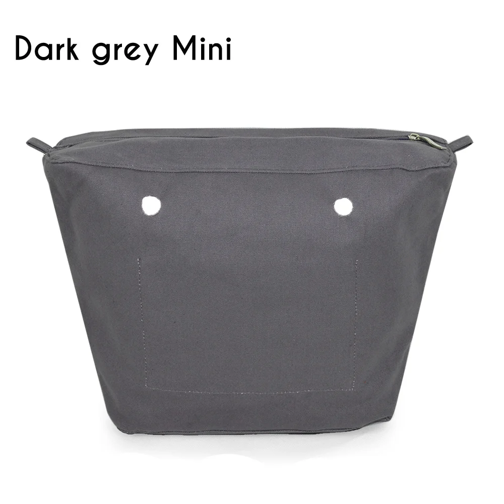 Dark grey mini Внутренняя подкладка вставка карман на молнии для классического мини Obag холст вставка с внутренним водонепроницаемым покрытием для O сумки - Цвет: Dark grey mini