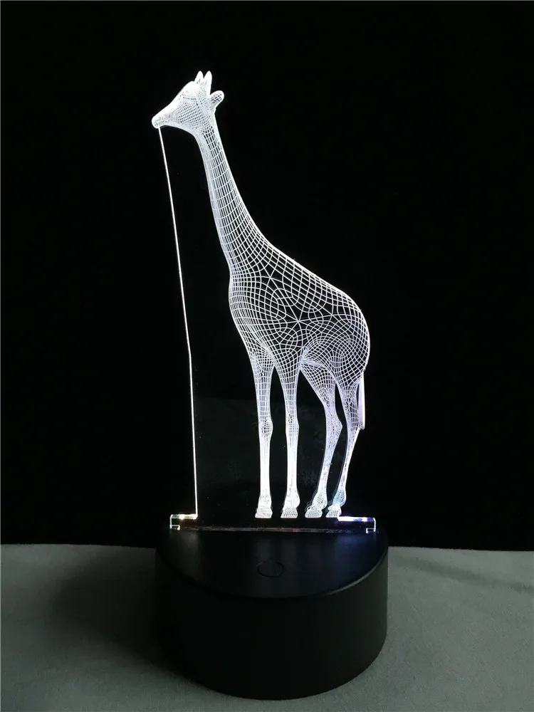 GAOPIN Животные Жираф 3D лампа светильник RGB светодиодный USB Настроение Ночной