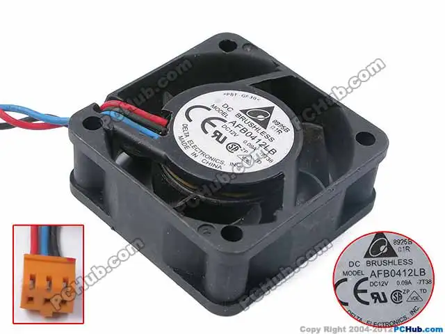 

Delta Electronics AFB0412LB 7T38 DC 12V 0.09A 40x40x15mm Server Cooling Fan