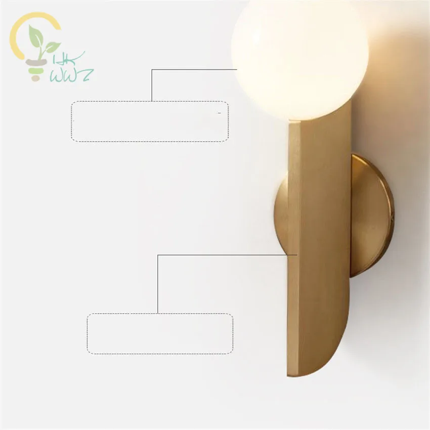 Modern LED Wall Lamp High Quality Gold Plated Body with Glass For Living Room Bedroom Light AC90-260V Lighting Fixture | Освещение