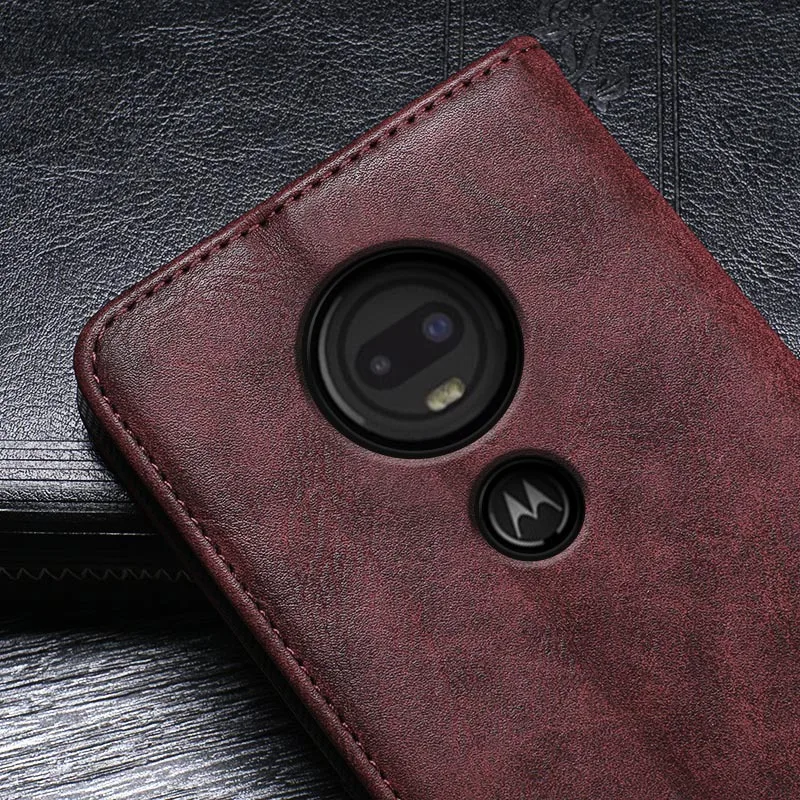 Luxury Retro Flip PU Leather Case For Motorola Moto G7 Card Holder Phone Wallet Cover Plus Protective | Мобильные телефоны и