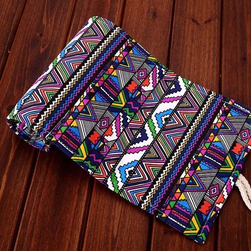 32/48/72 Hole Canvas Wrap Roll Up Pencil Case Pen Cosmetic Bag Holder Storage Pouch | Дом и сад