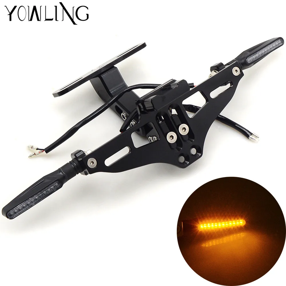 

Motorcycle license plate frame equipped steering lamp license plate For BAJAJ Pulsar 200 NS Yamaha YZF R125 125R 2009 - 2012
