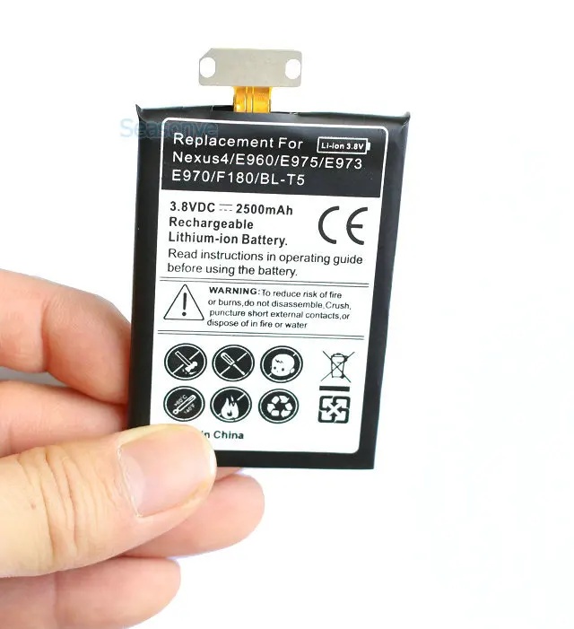 Seasonye 3 шт./лот 2500 мА/ч BL-T5 3.8VDC запасная батарея для LG Google Nexus4 Nexus 4 Optimus G E960 E970 E973 E975 F180
