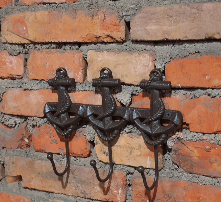 Настенный держатель крюка в старинном стиле с 3 крючками идеально подходит для
