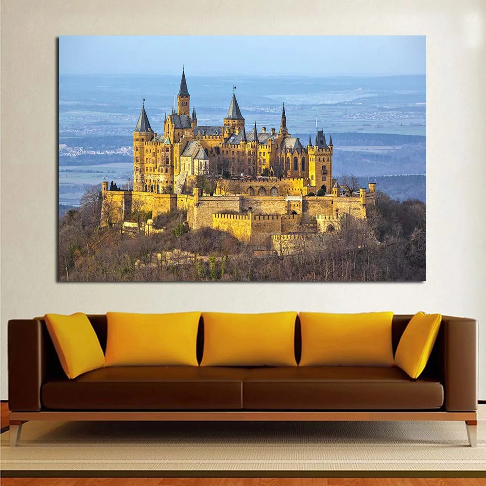 JQHYART Hohenzollern замок в Германии настенные картины для гостиной Холст Искусство