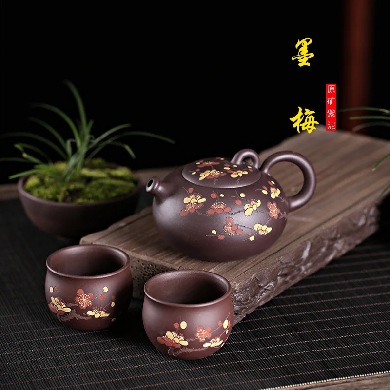 

tea set completely undressed ore MoMei purple clay pot jian-kang shen all hand plum flower pot product customization