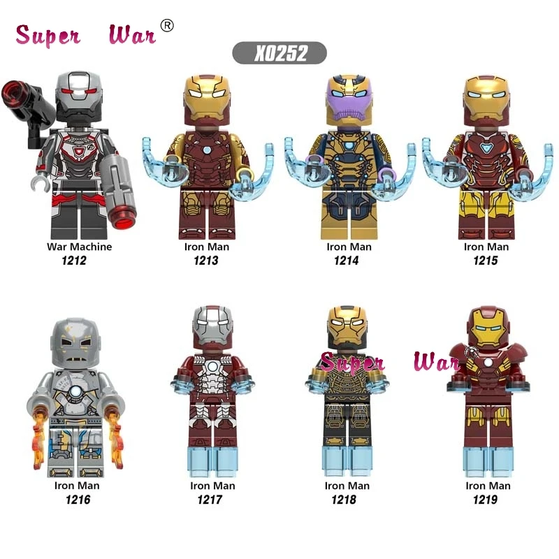 10Set-X0252 10 комплектов комиксов Marvel серии 10 Мстители Тор Железный человек Человек-паук Халк Веном блоки игрушки модель кирпича детей - Цвет: 10Set-X0252