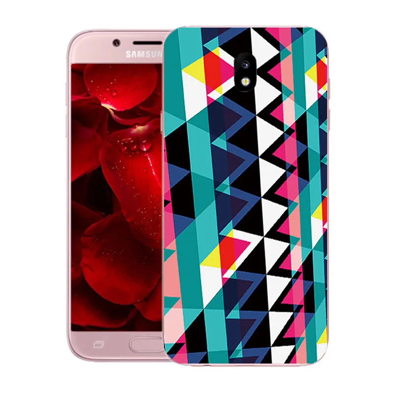 Case For Samsung Galaxy J5 2017 Soft Silicon Square Printed Phone Back Cover J530F J530 EU Version Fundas | Мобильные телефоны и
