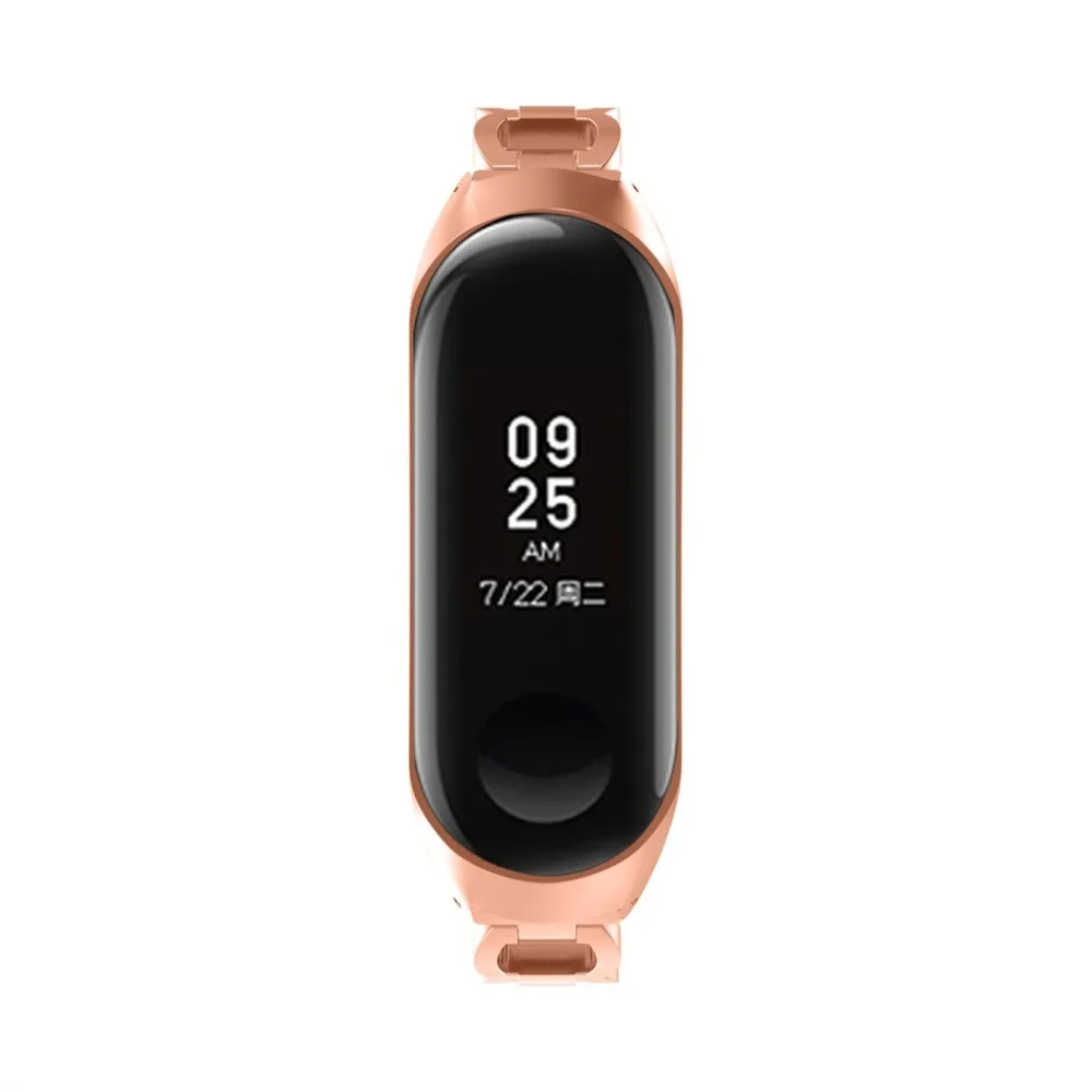 Смарт часы ремешок для Xiaomi Mi Band 3 Нержавеющая сталь Цепь Стиль замена Браслет