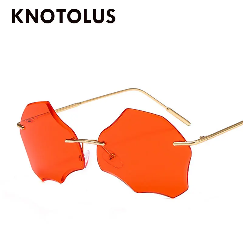 Knotolus слишком большим Frameless вечерние солнцезащитные очки с металлической оправой