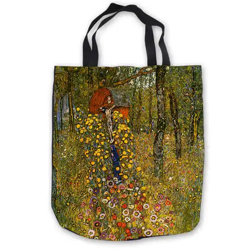 На заказ холст gustav_klimt_-_ ria_munk_(1) сумка-тоут ручная сумка хозяйственная сумка Повседневная пляжная сумка складная 180911-03-45 - Цвет: Tote Bags
