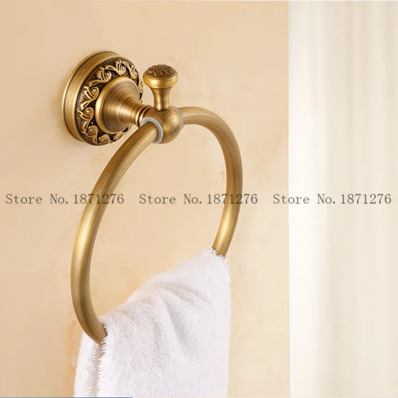 Бесплатная доставка антикварное кольцо для полотенца твердая латунь настенный