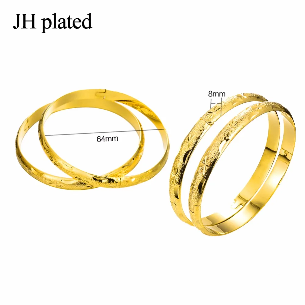 JHplated 4 Pieces Gold Color Fashion Bangle for Women/Girls Arab Dubai Bracelet Jewelry Ethiopian Africa | Украшения и аксессуары
