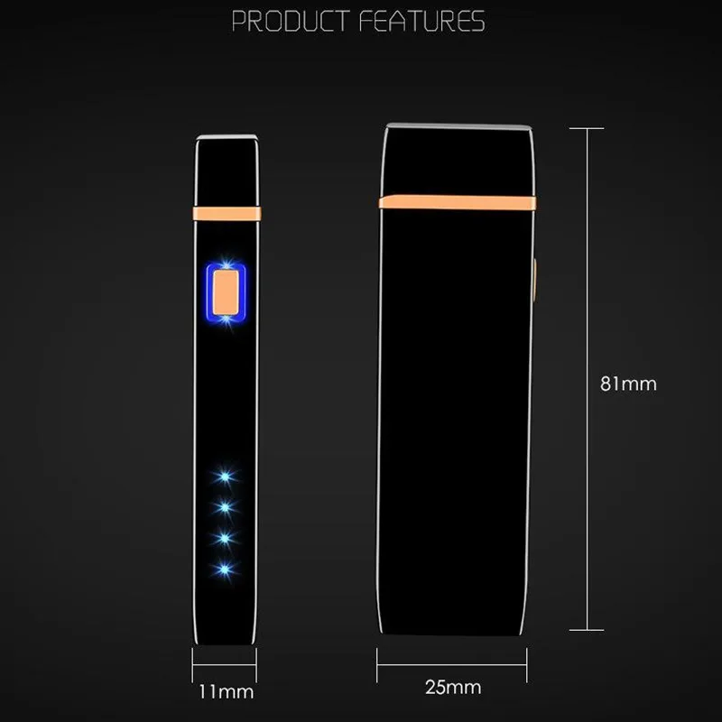 USB зарядка двойная дуговая сигарета Электронная Зажигалка Ветрозащитная беспламенная электрическая зажигалка плазменная сигарная Зажигалка для мужчин подарок