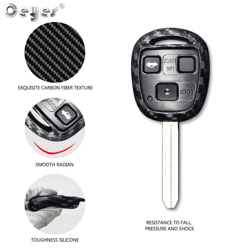 Защитный чехол для ключа Ceyes с 3 кнопками Lexus GX470 LX470 ES300 GS LS Toyota Rav4 автомобильные