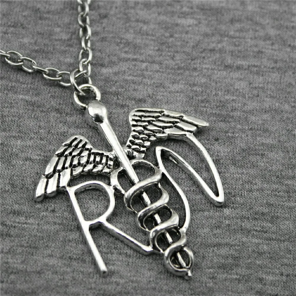 Ожерелье s для женщин Rn Медицинский символ Кадуцей кулон ожерелье 44x37 мм