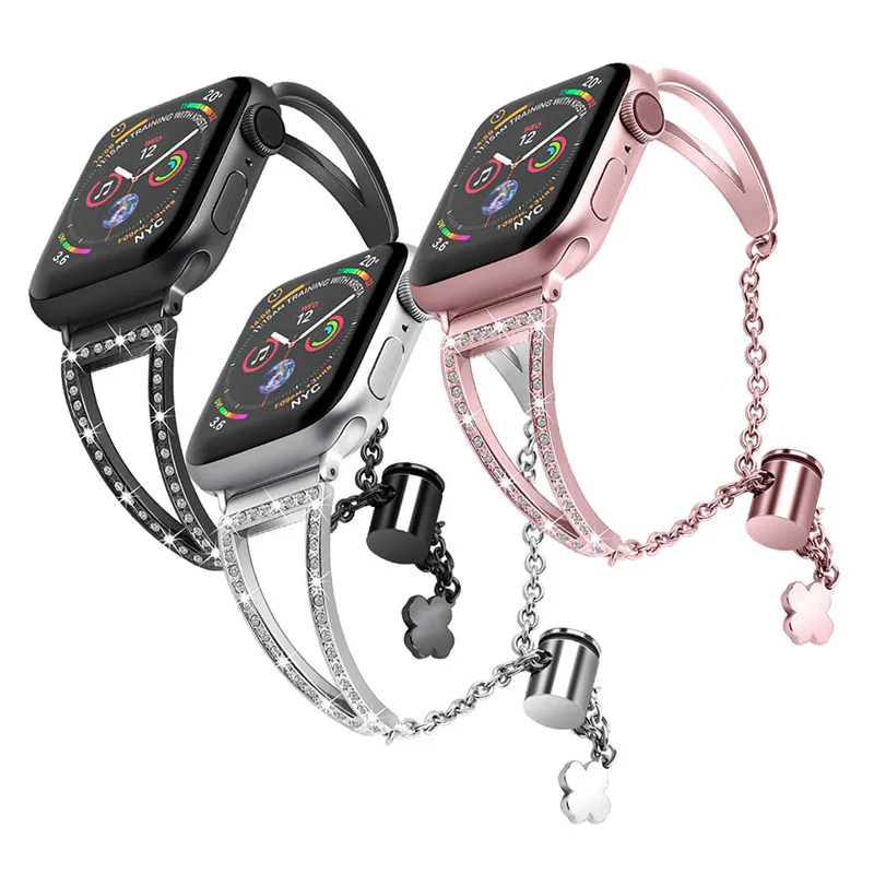 Ремешок из нержавеющей стали для Apple Watch Band Series 5/4/3/2/1 браслет Iwatch 44 мм 42 40 38 женщин и