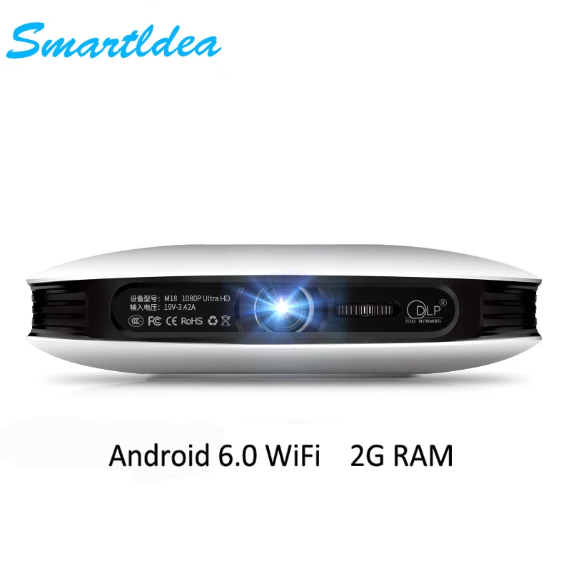 Smartldea M18 Мини Смарт реальный 3D проектор 12000 мАч батарея Android6.0 DLP HD 1080P домашний проектор поддержка Miracast Airplay AC3