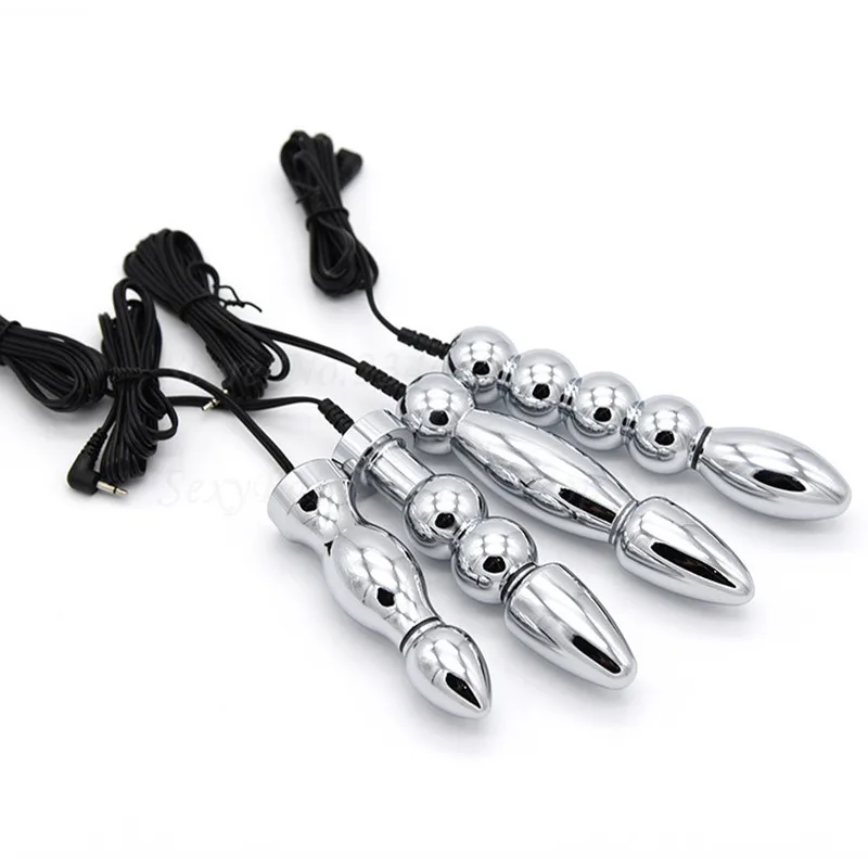 Новая модель анальная пробка из сплава двойной электрод металлическая